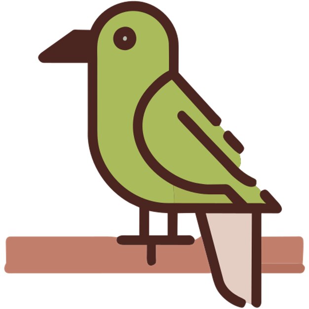 Vector bird icon colored outline