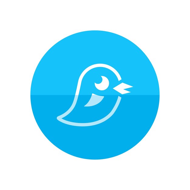 Vector bird icon in flat color circle style tweet social media networking promotion chirps