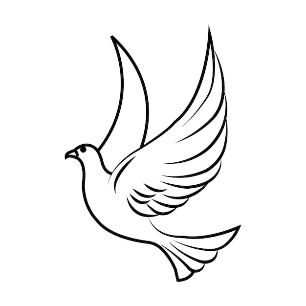 Modello di disegno vettoriale del logo dell'icona dell'uccello