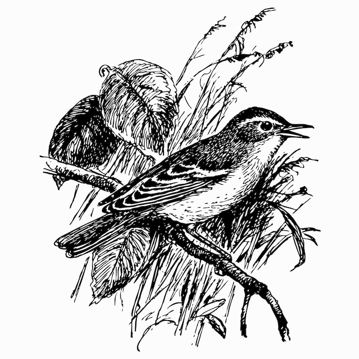 Vector bird icterine warbler