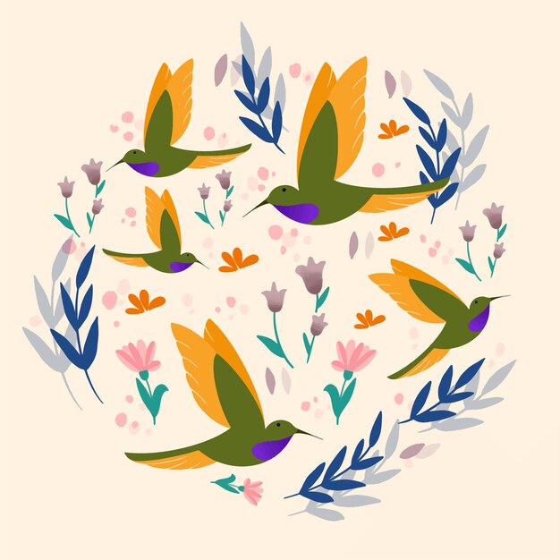 Vector bird illustration background