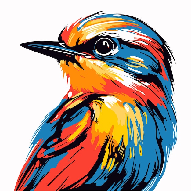 Bird illustration with pop art style