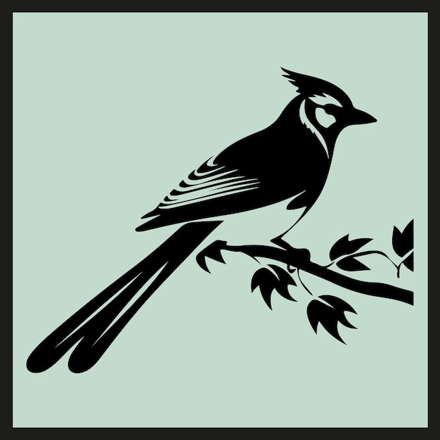 Vector a bird is on a branch with a bird on it