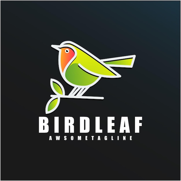 Bird leaf colorful logo design