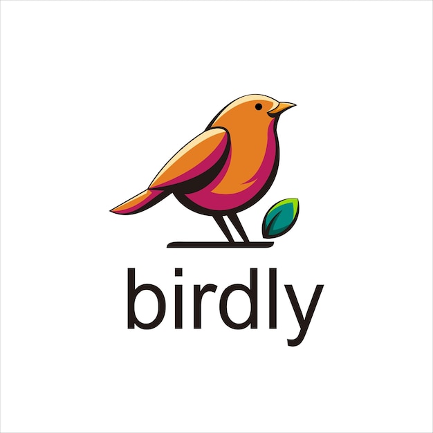 Bird leaf logo design illustration