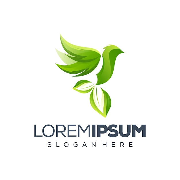 Vector bird leaf logo design