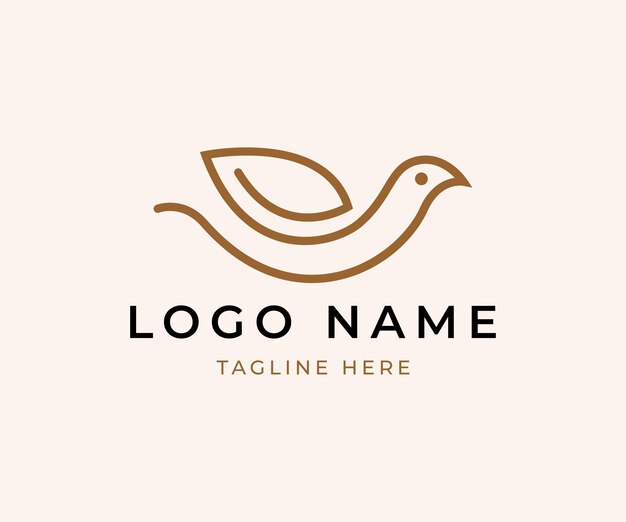 Vector bird leaf logo design