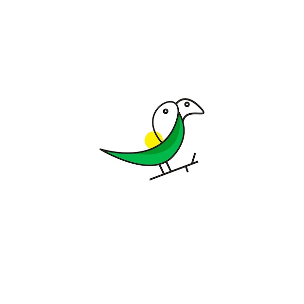 鳥の葉のロゴ アイコン デザイン テンプレート フラット ベクトル
