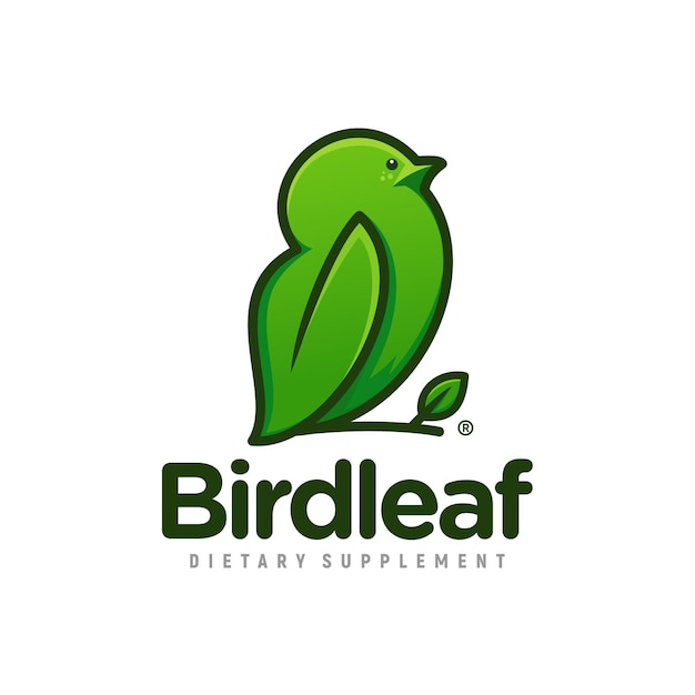 bird leaf logo inspiration cute illustration