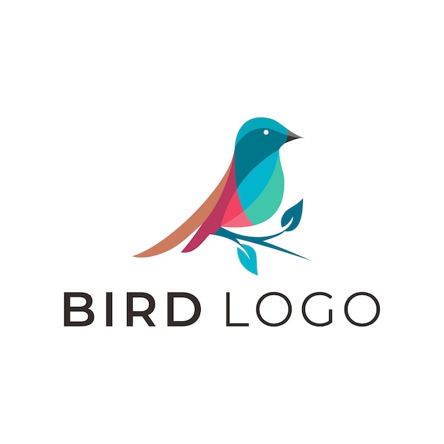 Vector bird leaf logo vector ontwerpsjabloon