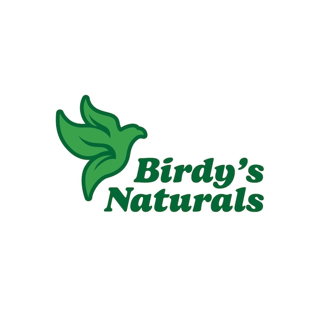 Bird and leaves logo template