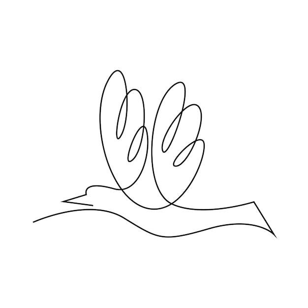 Bird line art image icon design illustration