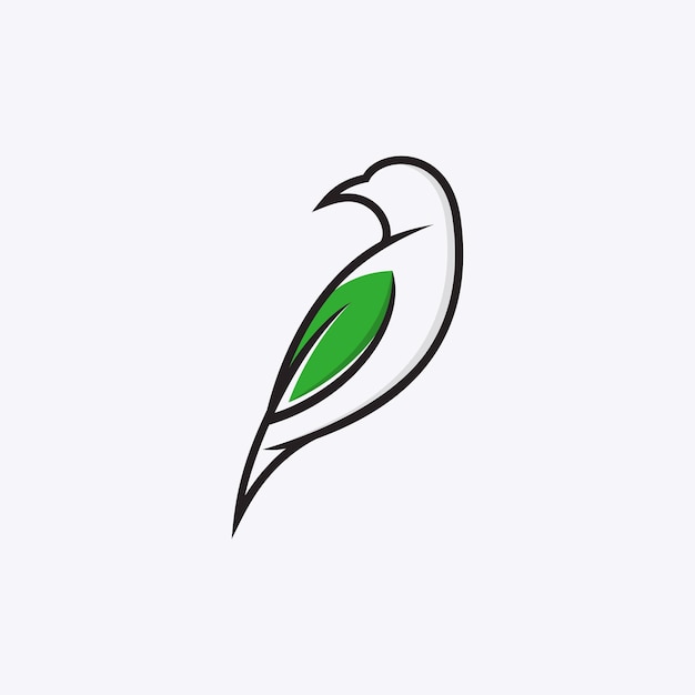 Bird line art logo design template