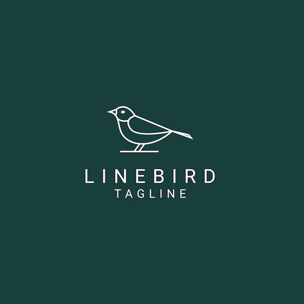 Bird line art logo icon design template