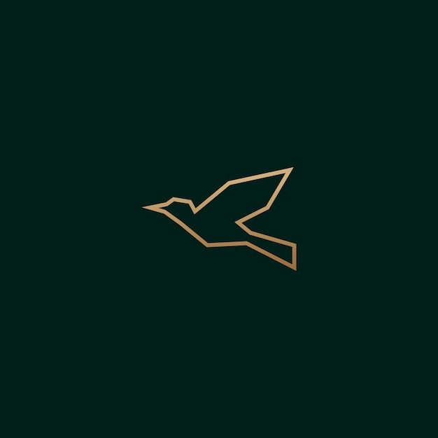 Bird line art logo icon design template
