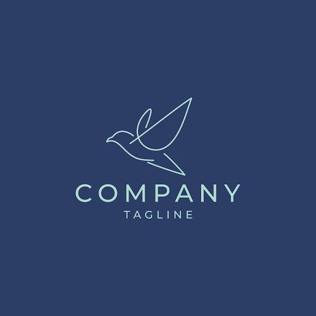 bird line art logo icon design template