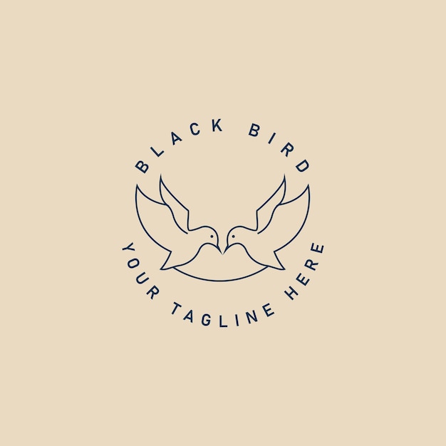 bird line art logo icon and symbol vector illustration design