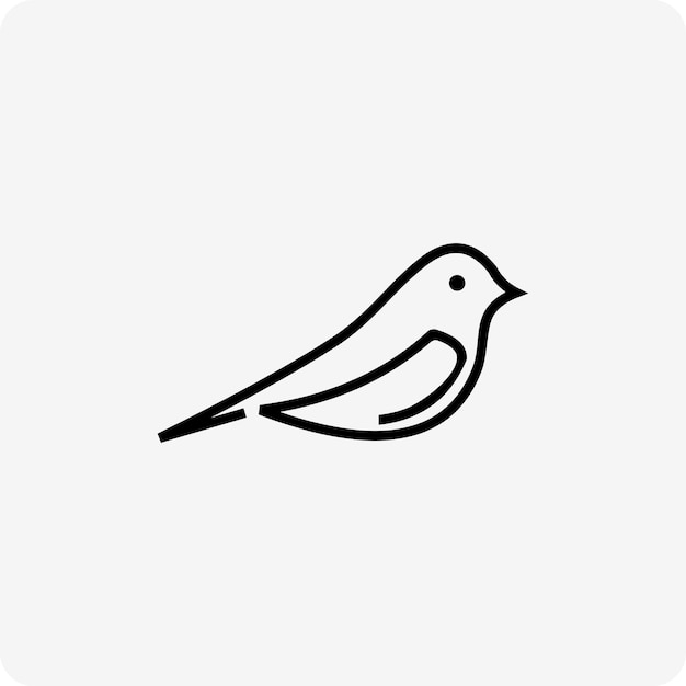 鳥ライン アートのミニマリストのロゴ デザイン ベクトル アイコン