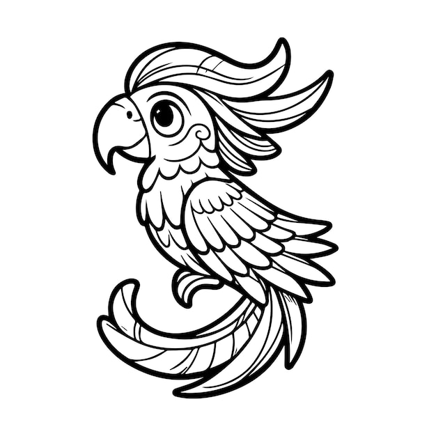 Vector bird line drawing for coloring