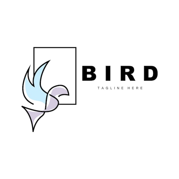 Vector bird logo bird wings vector minimalist design for product branding template icon illustration