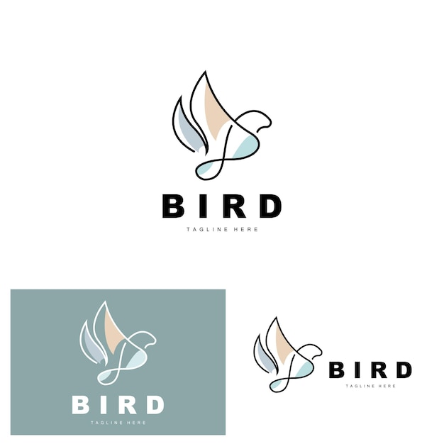 Bird Logo Bird Wings Vector Minimalist Design For Product Branding Template Icon Illustration