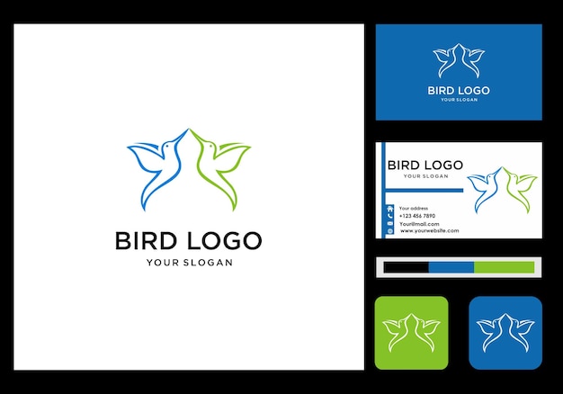 Bird logo and business card icon