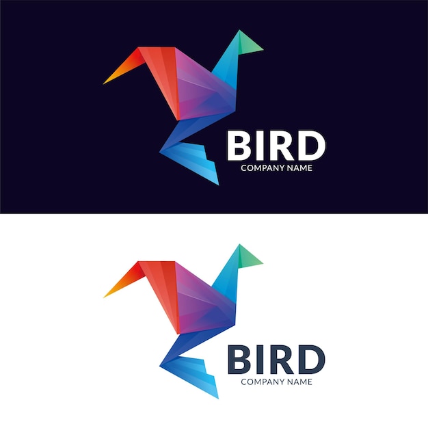 bird logo colorful abstract gradient template