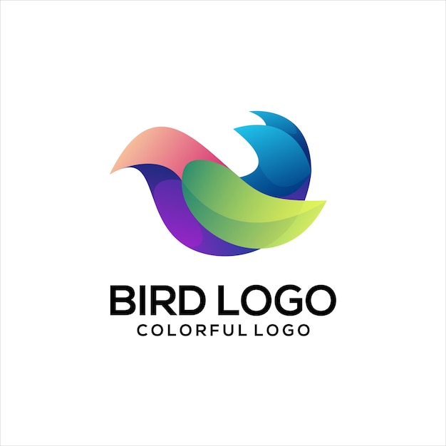 Abstract gradiente colorato logo uccello