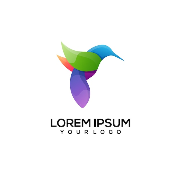 Bird logo colorful illustration