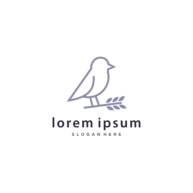 Uccello logo design concetto di linea a forma di uccello