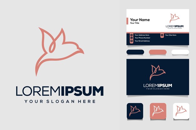 鳥のロゴデザインテンプレートと名刺