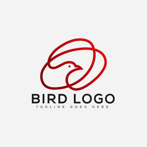 Elemento di branding grafico vettoriale del modello di progettazione del logo dell'uccello