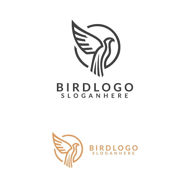 鳥のロゴデザインのテンプレート