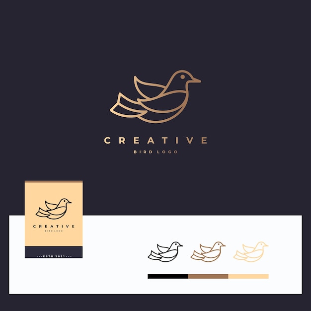 鳥のロゴのデザインテンプレート