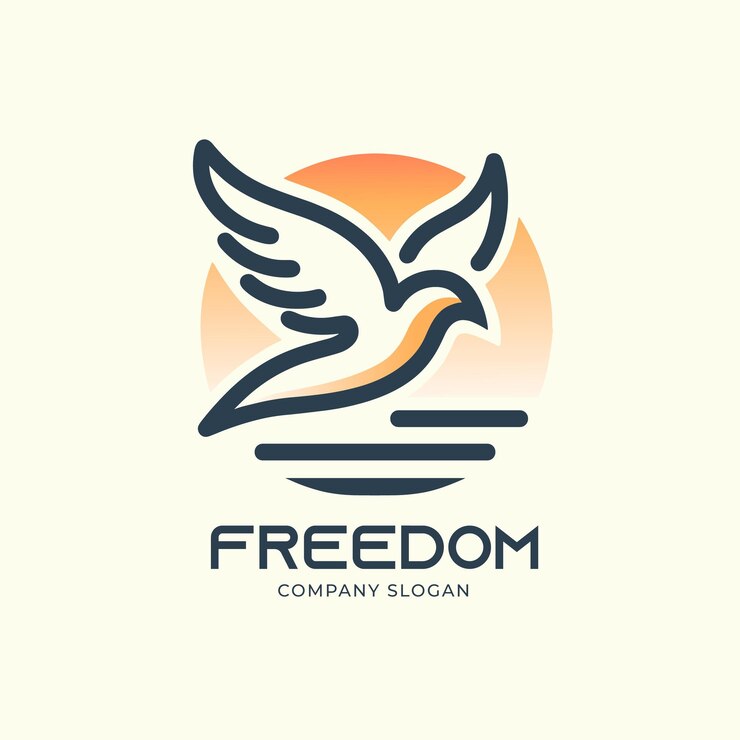 Vector bird logo design vector template birds flying over the ocean or sea between open sky sunset view