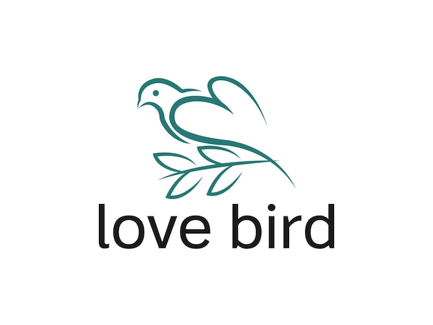 Vector bird logo design with love vector template
