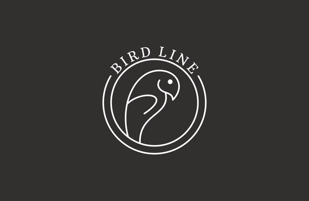 bird logo hipster vintage retro vector line