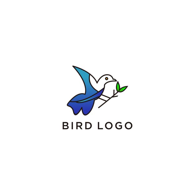 Bird logo icon design template flat vector