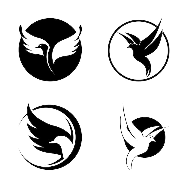 Progettazione del modello dell'illustrazione di vettore dell'icona di logo dell'uccello
