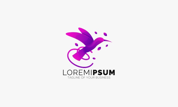 Bird Logo Illustration Colorful Abstract Gradient