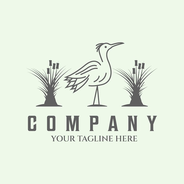 Bird logo line heron art design minimalist illustrator creative