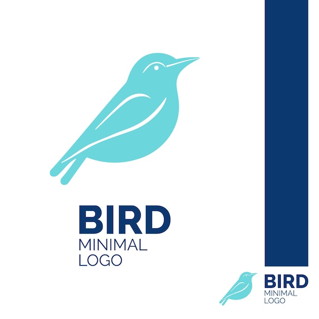 Bird Logo Template Minimal Bird Logo Cute Bird Illustration Bird Mascot in Patel Color