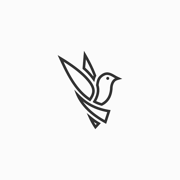 Bird logo template with line art style