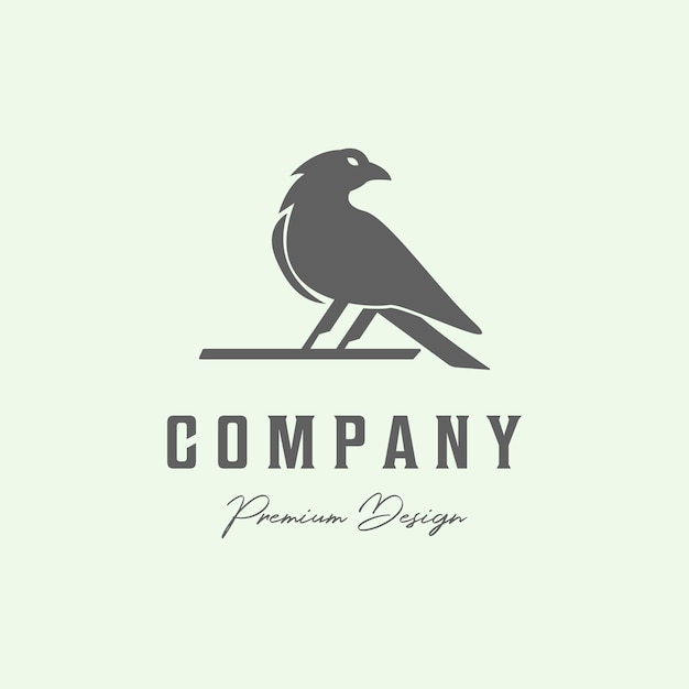 Bird logo vintage icon minimalist design animal illustration