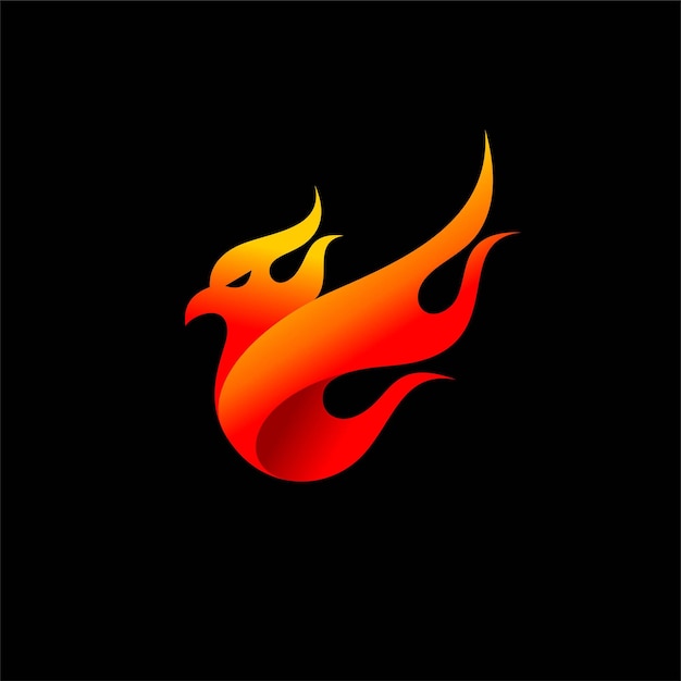 bird logo with fire element