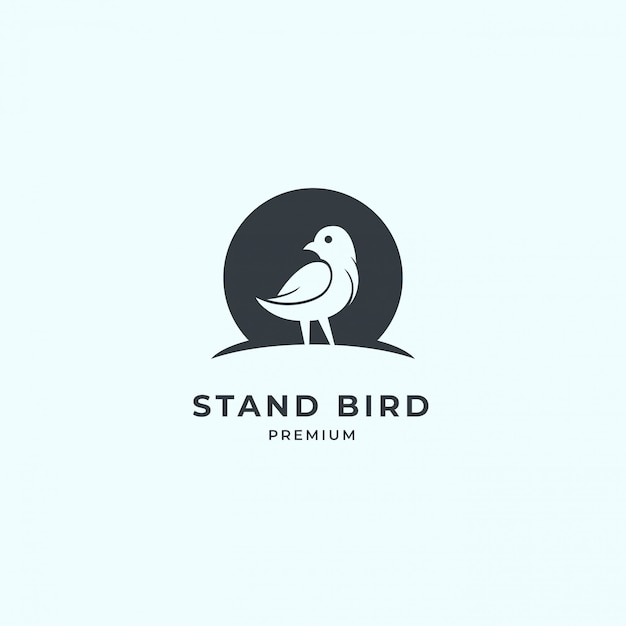 Bird logo with negative space.