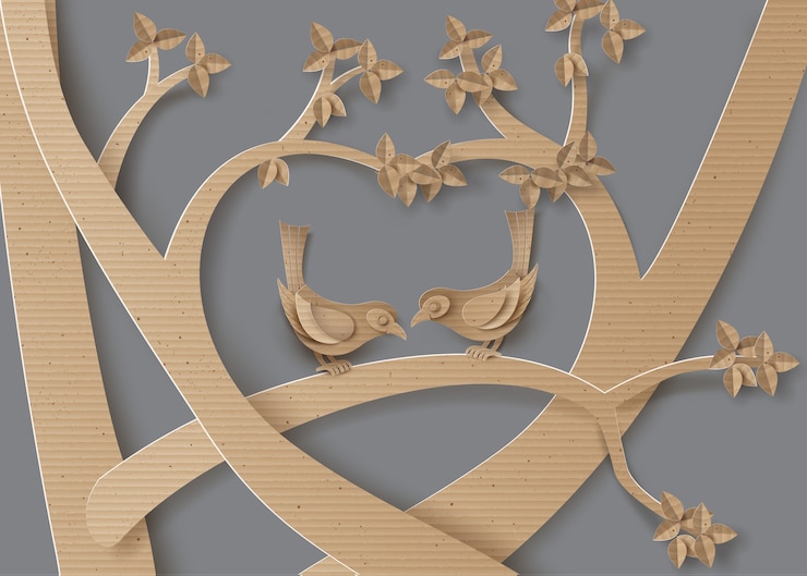 Vector bird in love