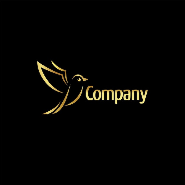 Vector bird luxury logo golden vector art design company