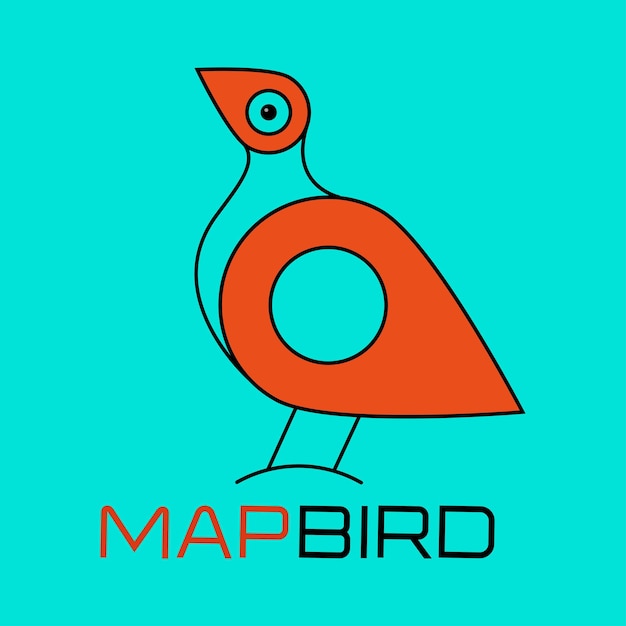 Вектор Карта птиц логотип, расположение красочное, уникальное, современное, креативное, векторное, иллюстрация
