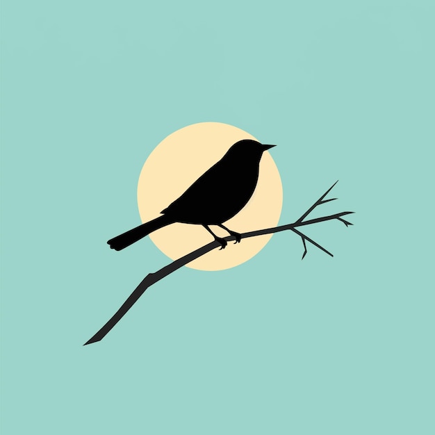 Bird minimalist and simple silhouette vector illustration